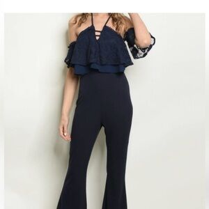 Brand New Gorgeous Navy Jumpsuit Romper Medium